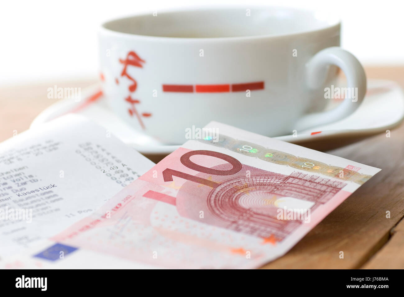 Pagare l'inflazione costosi dearness conteggio di deprezzamento della moneta cafe pagare tè Foto Stock