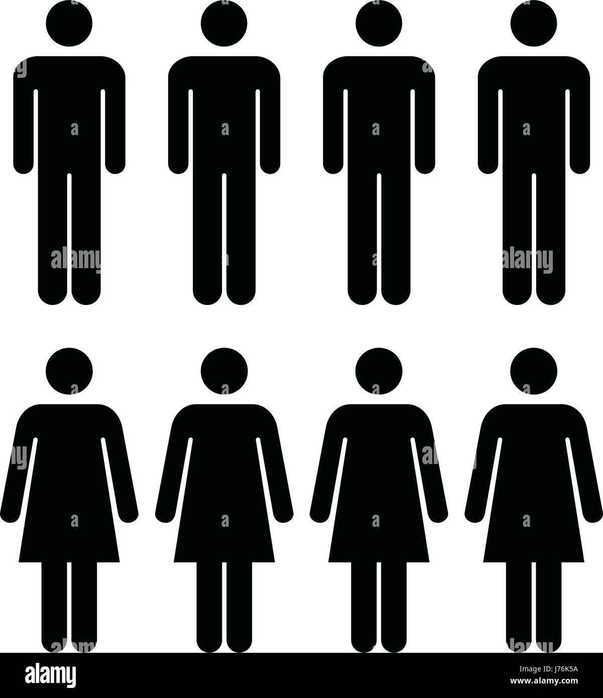 Icona di persone - Gruppo vettoriale di uomini e donne simbolo del Team per il business ed infografico Design nel pittogramma di glifo illustrazione Illustrazione Vettoriale