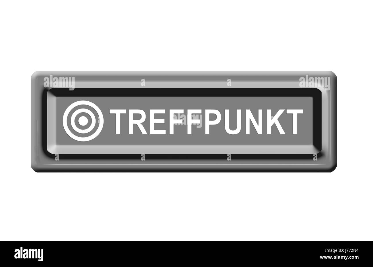 Hit Obiettivo Obiettivo del simbolismo del pulsante dot luogo di incontro di segno bersaglio isolato di segnale Foto Stock