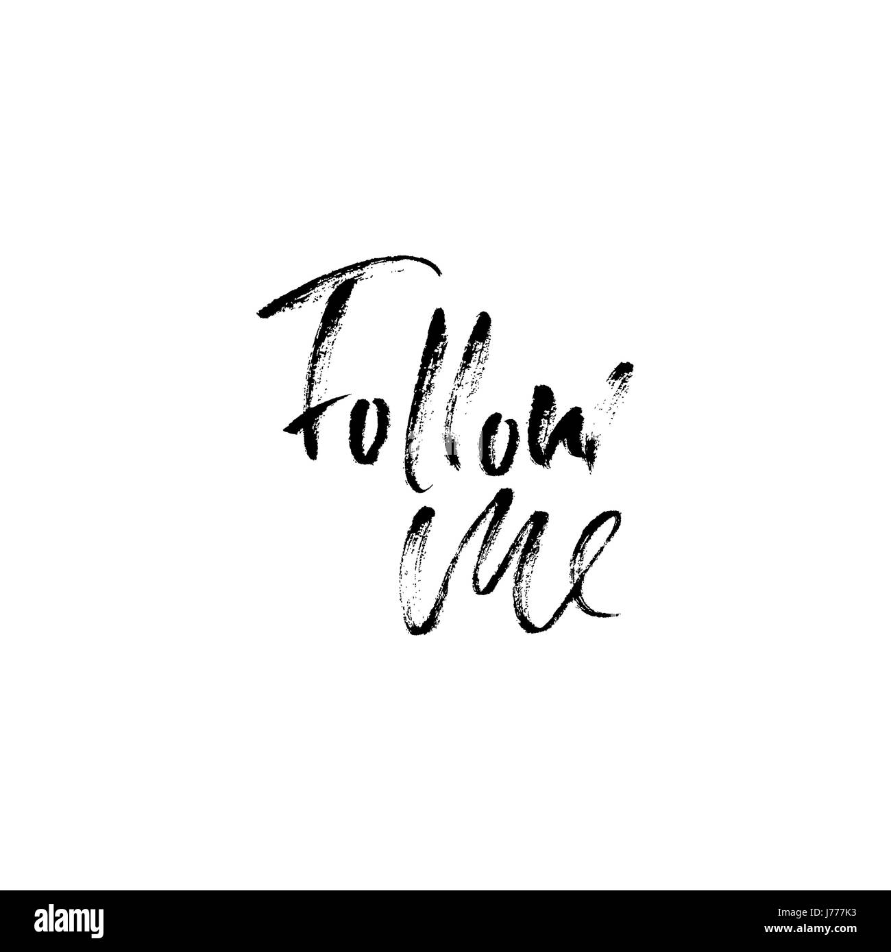 Follow me. Disegnato a mano proverbio lettering. Vettore design tipografia. Iscrizione manoscritta. Illustrazione Vettoriale
