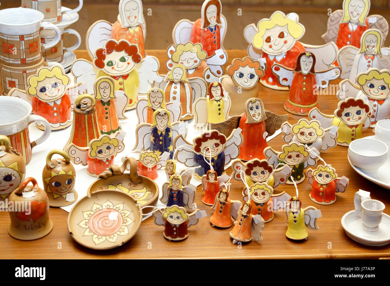 Angelo Angeli decorazioni di Natale ceramica fatti a mano xmas X-mas indicare visualizza Foto Stock