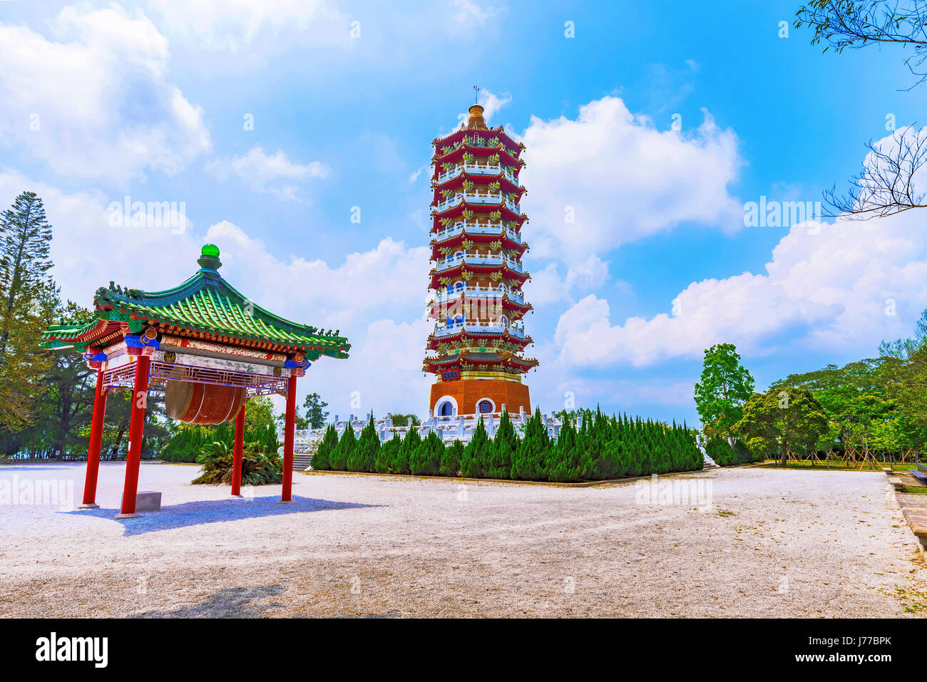 Ci'en Pagoda architettura e cortile con la natura Foto Stock
