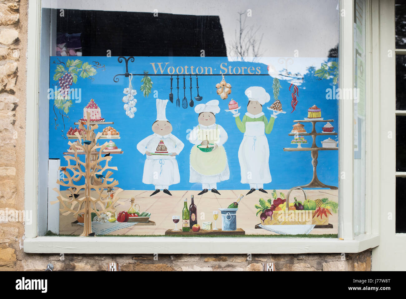 Wootton village memorizza una comunità su shop. Church Street, Wootton, Woodstock, Oxfordshire Foto Stock