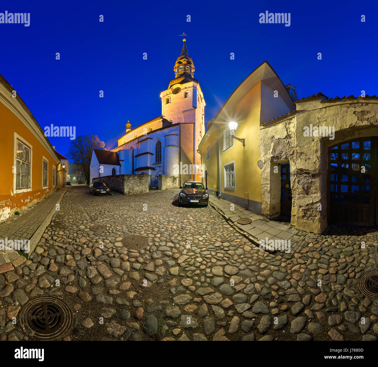 Cattedrale di Saint Mary e mappe catastali Kiriku sulla collina di Toompea a Tallinn in Estonia Foto Stock
