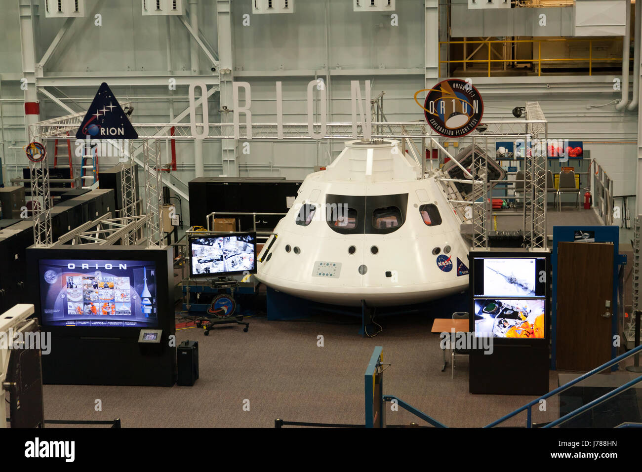 La capsula Orion della NASA a veicolo Mock-Up Facility, Johnson Space Center. Houston, Texas Foto Stock