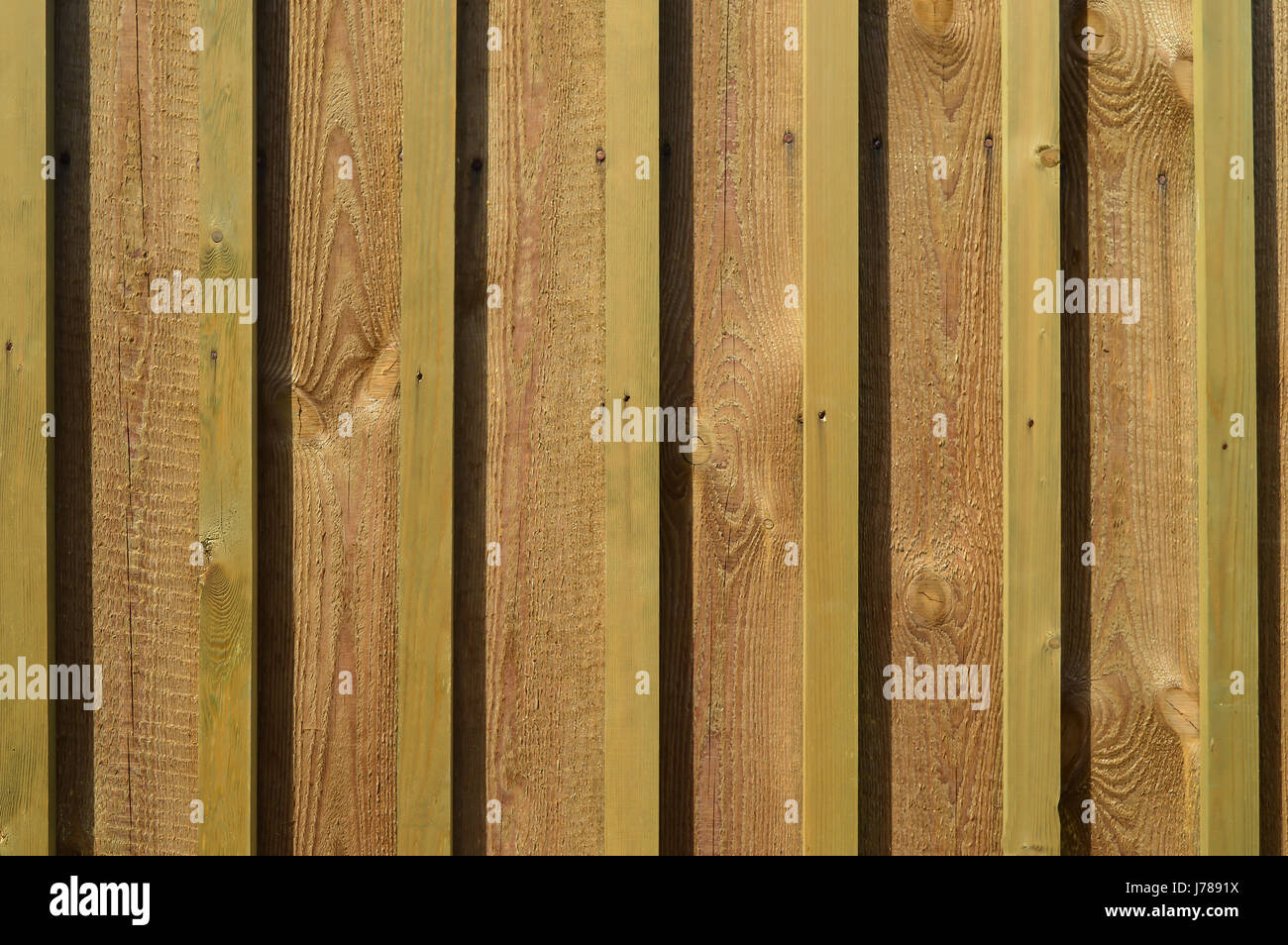 Non verniciato nuova staccionata in legno . Lo sfondo o la texture Foto Stock