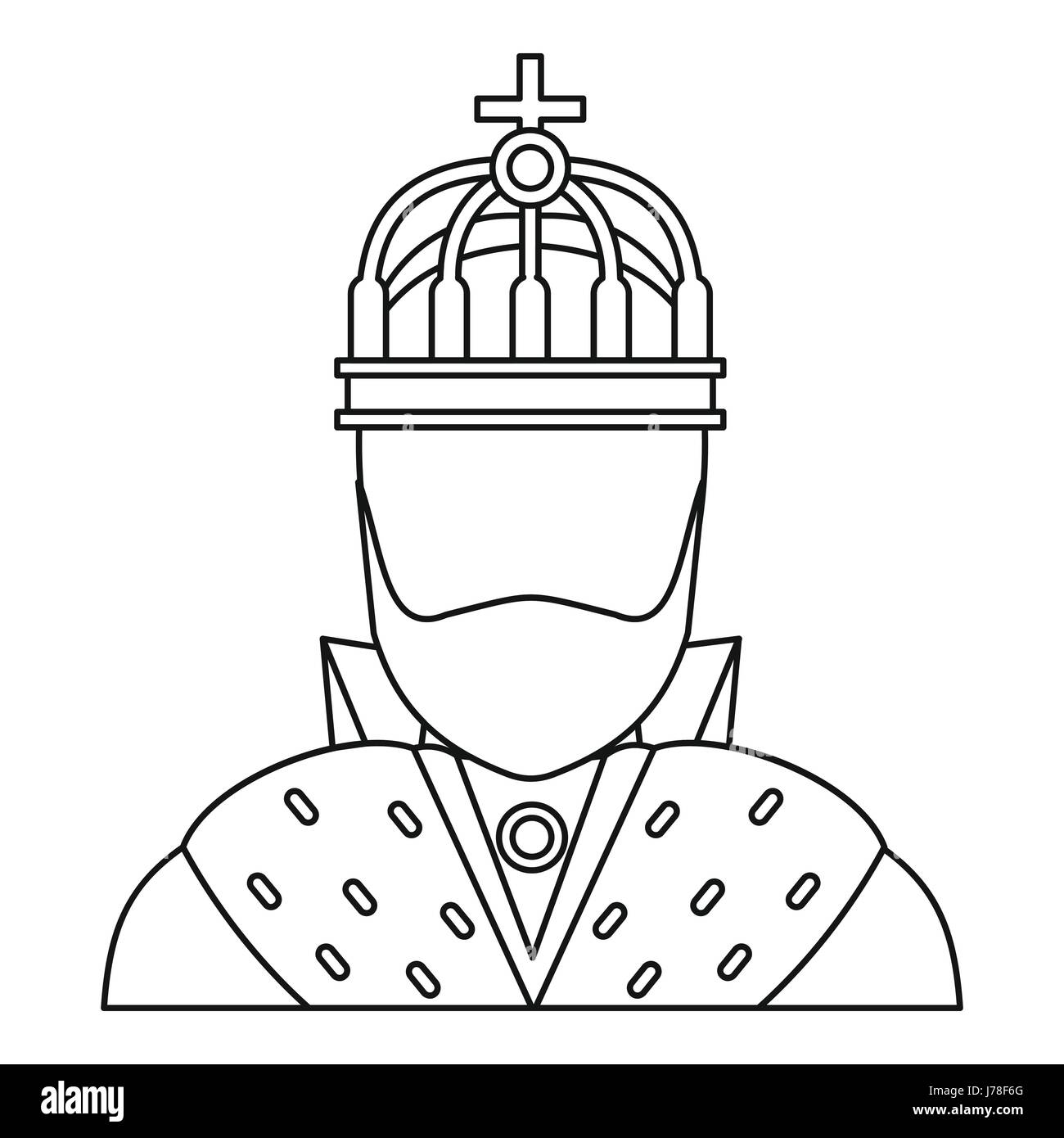 Re icona in stile contorno su uno sfondo bianco illustrazione vettoriale Illustrazione Vettoriale