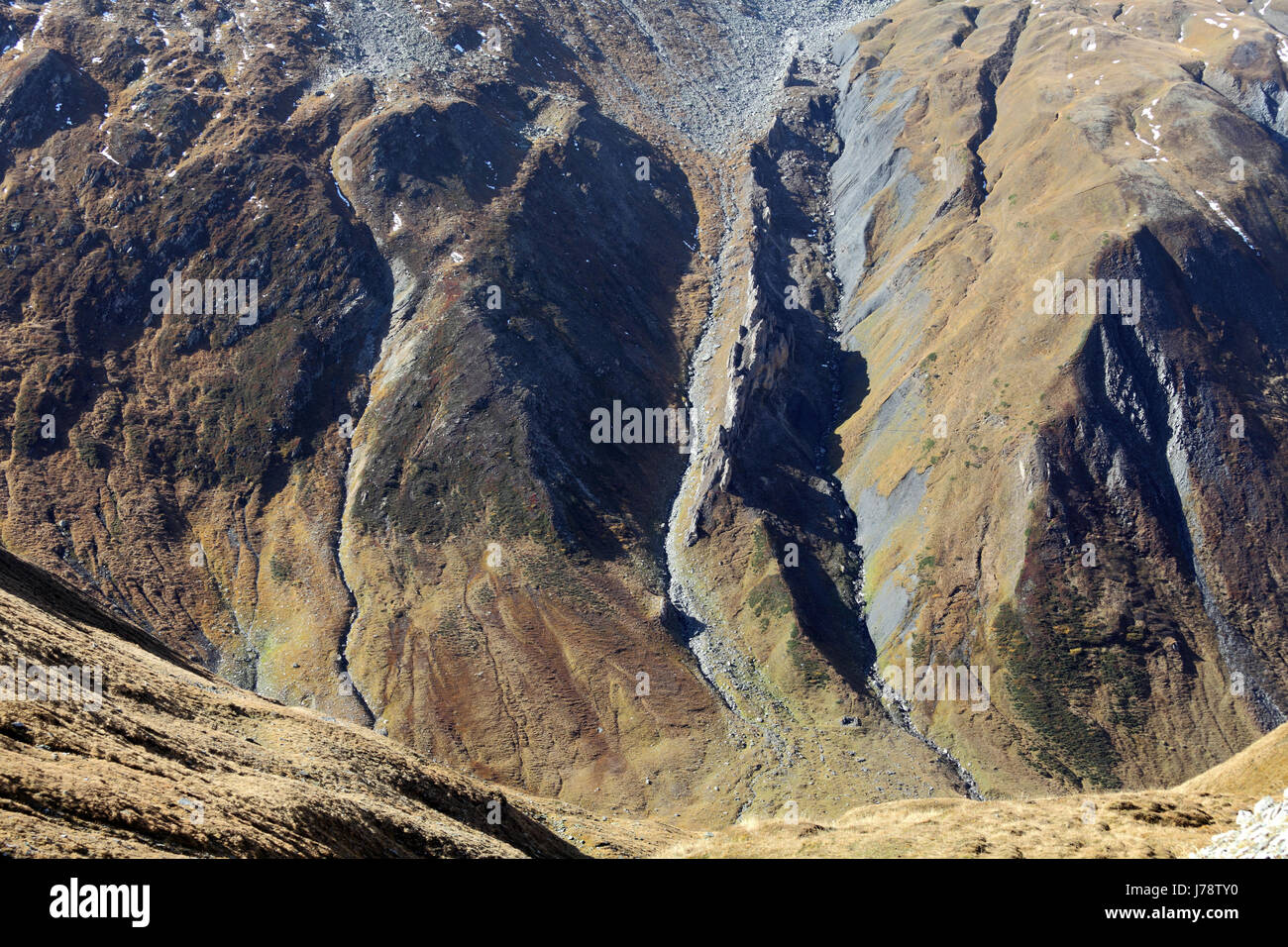 La formazione del suolo iii presso il Passo della Furka pass Foto Stock