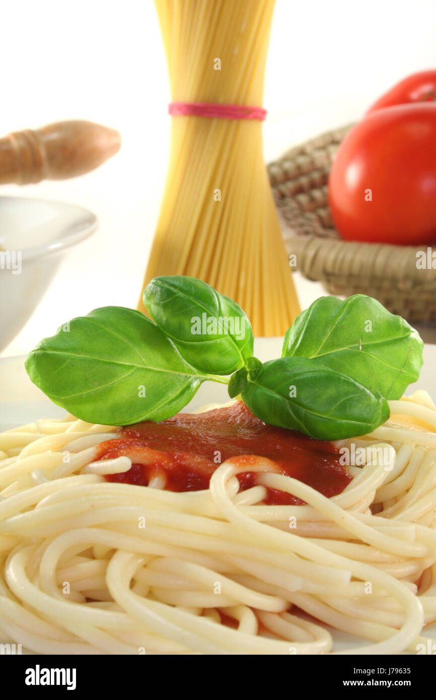 Spaghetti con salsa di pomodoro Foto Stock