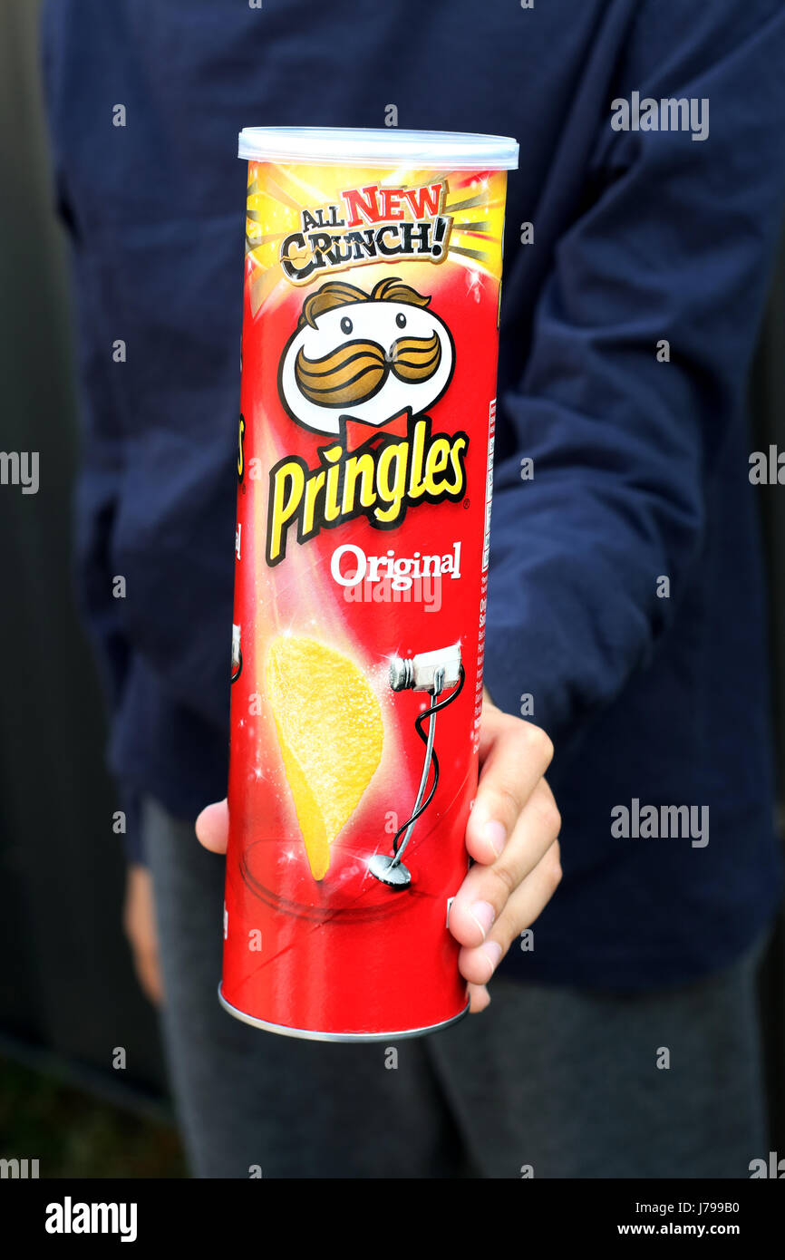 Patatine snack impilabile chip sapore originale Foto Stock