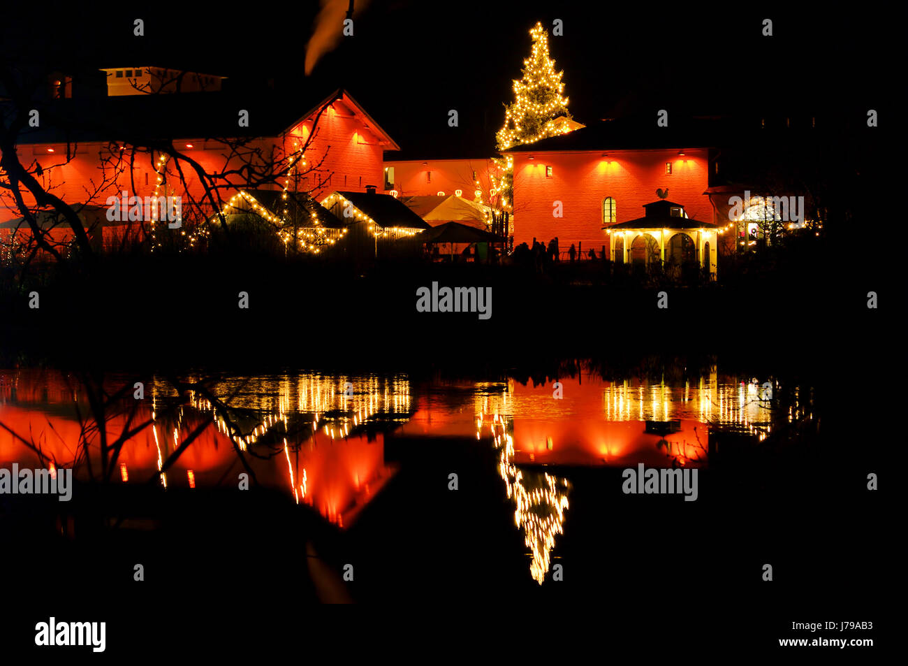 Potsdam albero di Natale villaggio comunità città mercato di Natale xmas X-mas house Foto Stock