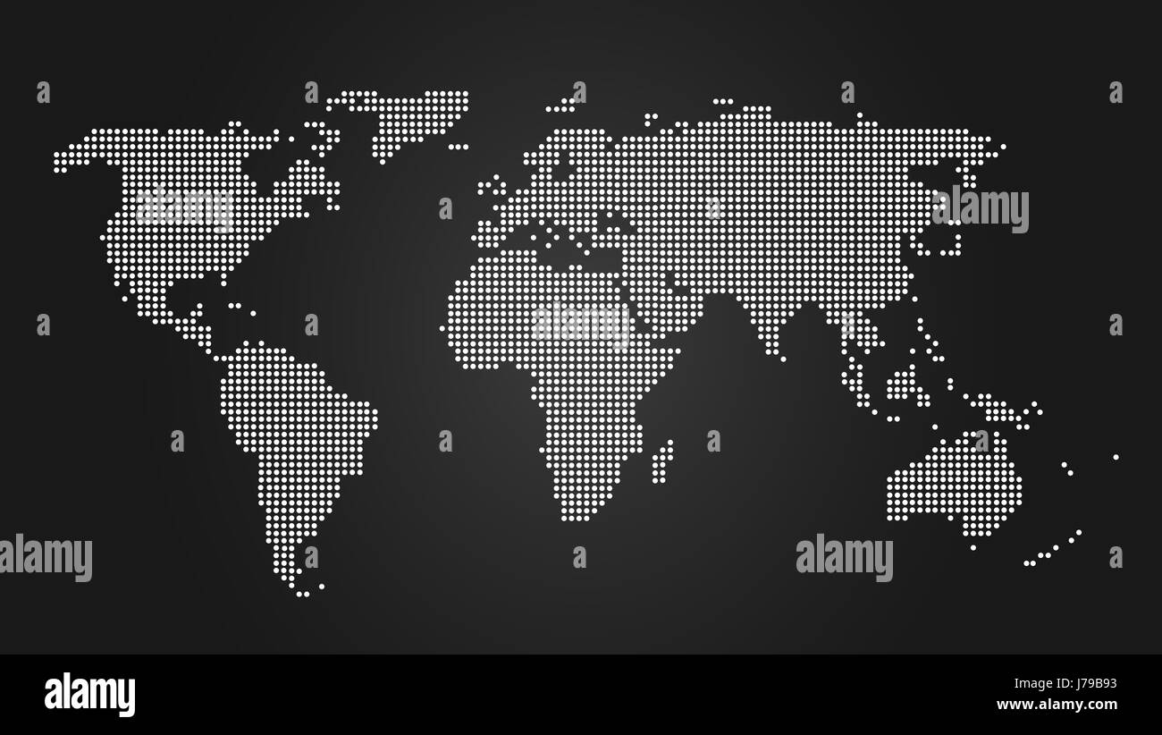 Illustrazione mondo pianeta terra mappa Mondo atlas mappa del mondo arte blu Foto Stock