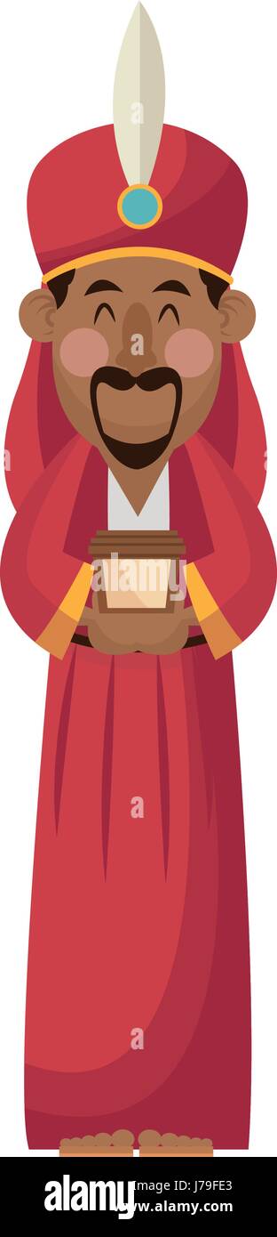 Mangiatoia saggio re dono il cristianesimo carattere Illustrazione Vettoriale