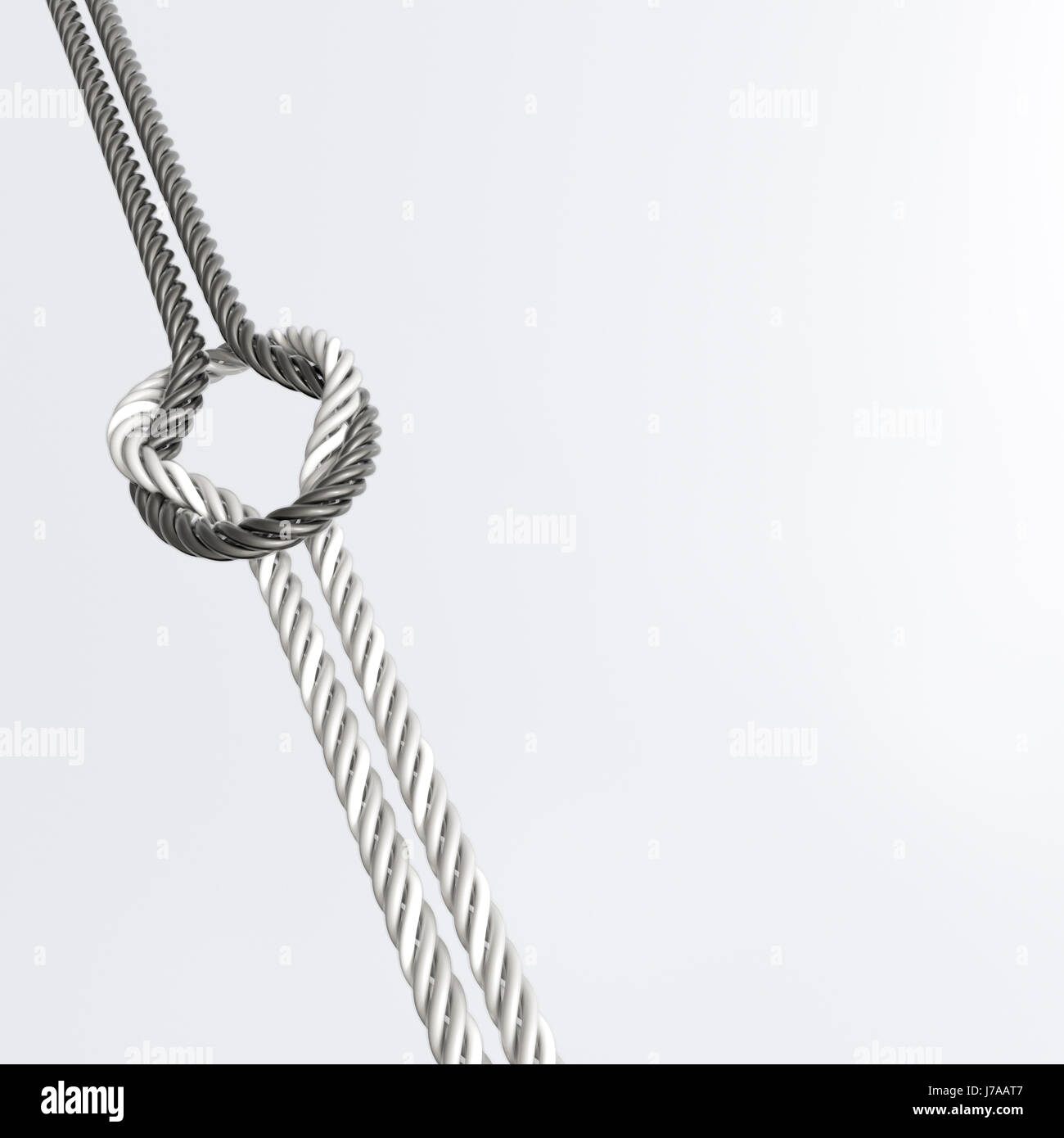 Il collegamento di due corde, rendering 3D Foto Stock