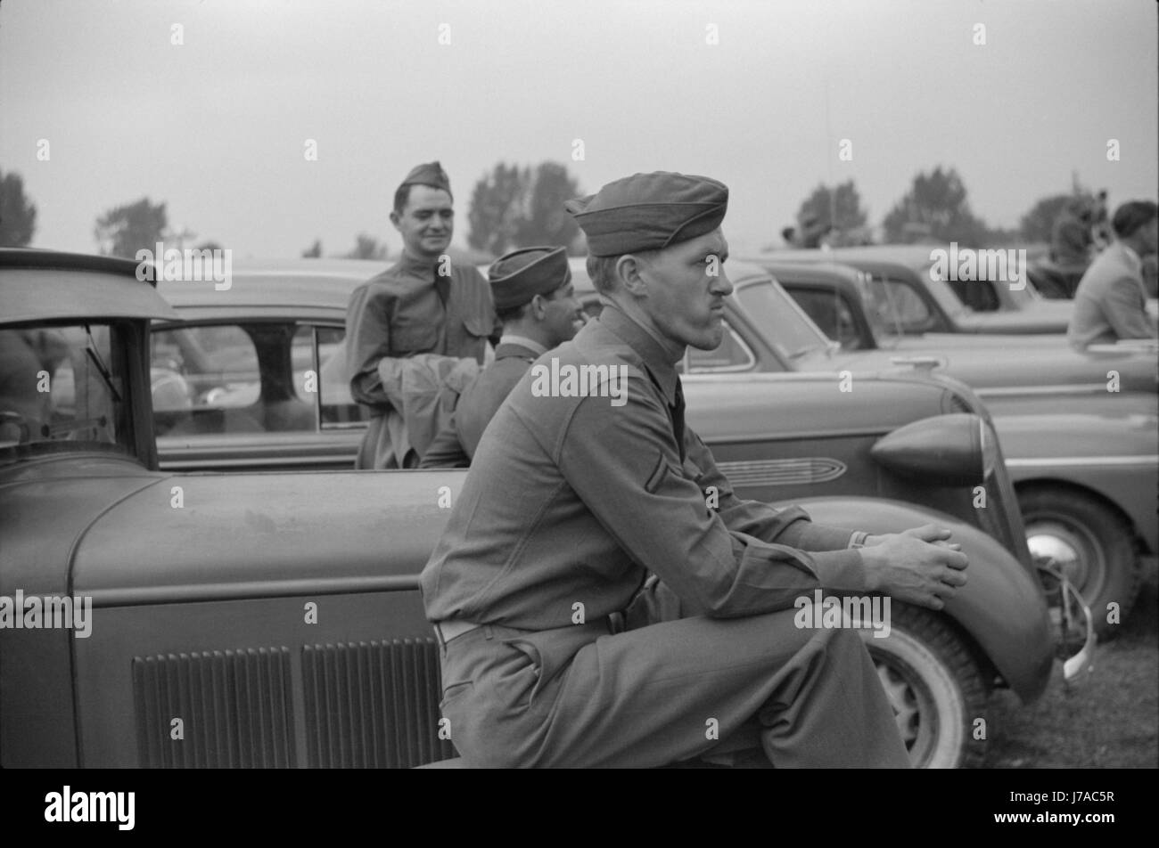 Soldati al Champlain Valley Exposition a Essex Junction, Vermont, 1941. Foto Stock