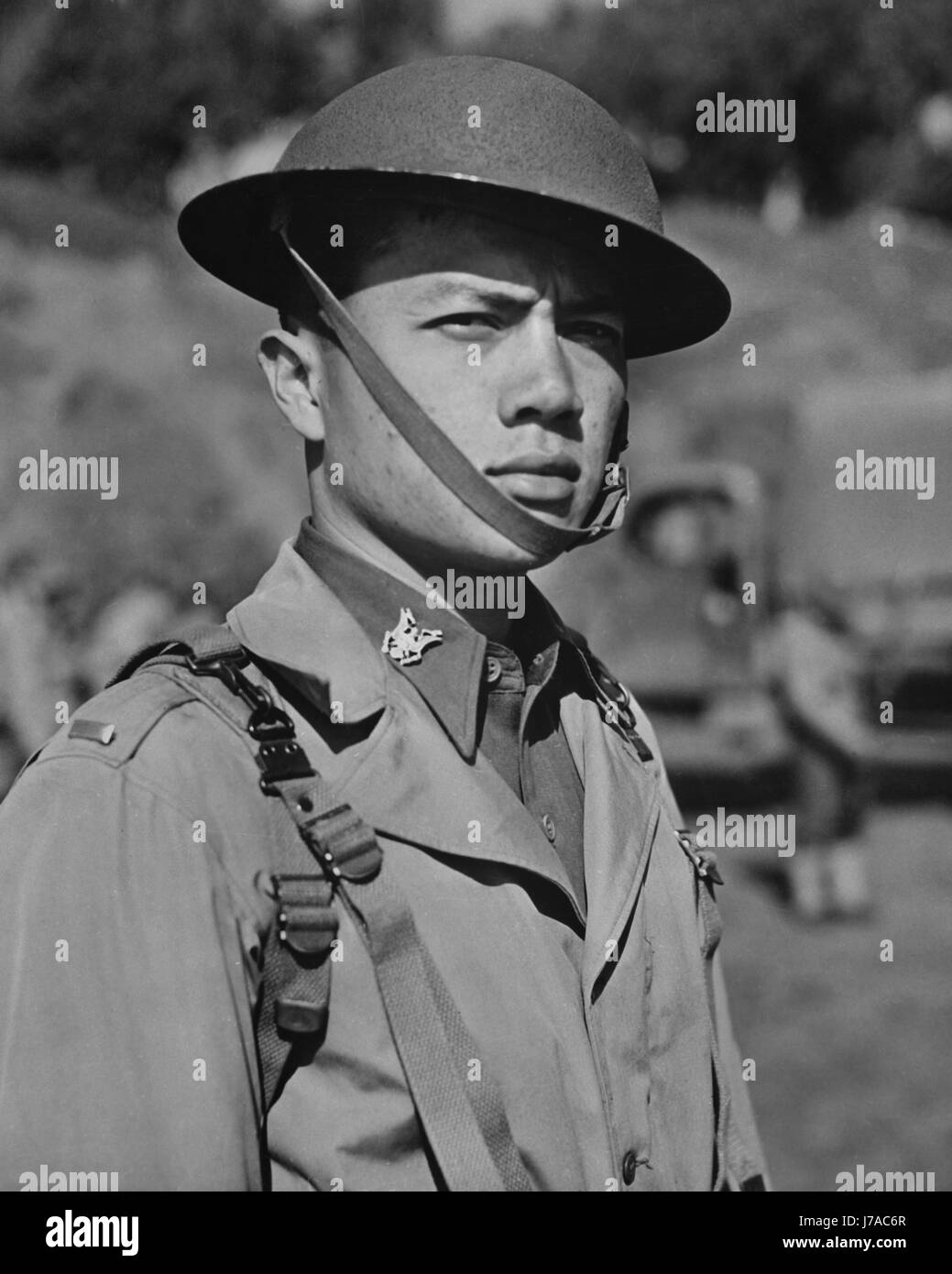 Un tenente filippino che servono negli Stati Uniti Army Air Corps, 1943. Foto Stock
