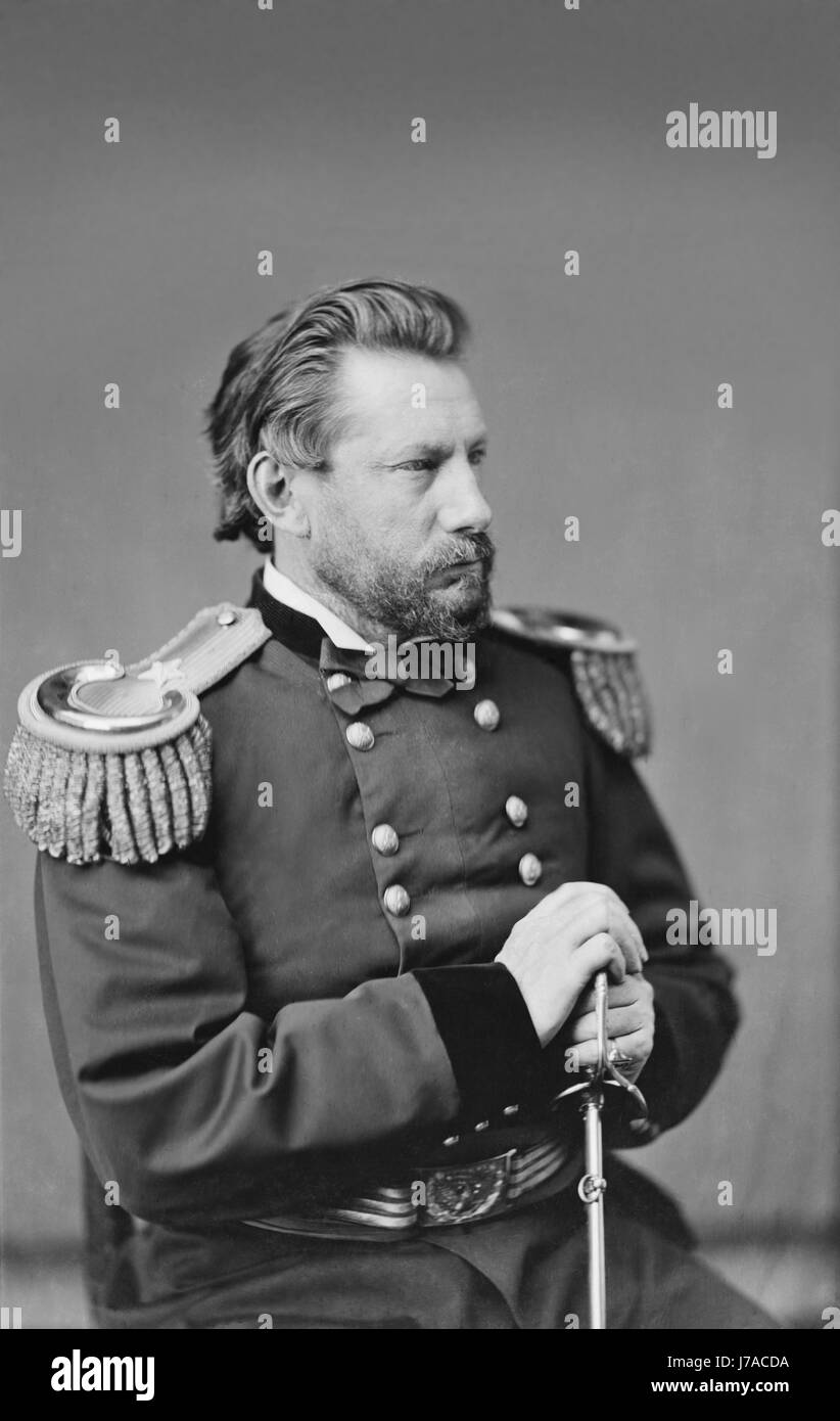 Generale Albert James Myer, padre dell'U.S. Army Signal Corps, circa 1870-1880. Foto Stock