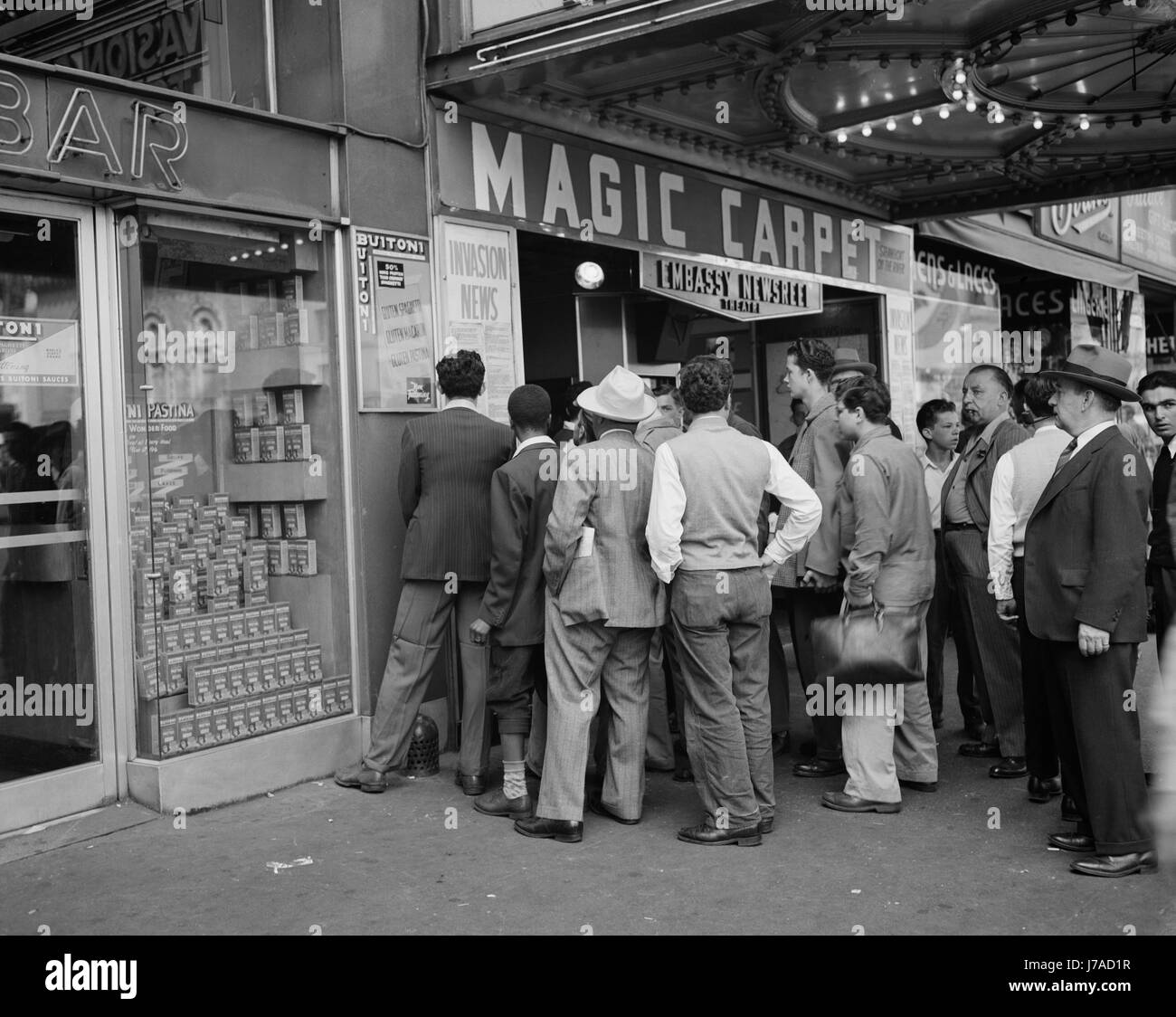 6 giugno 1944 - Times Square e vicinanze sul D-Day, New York New York. Foto Stock