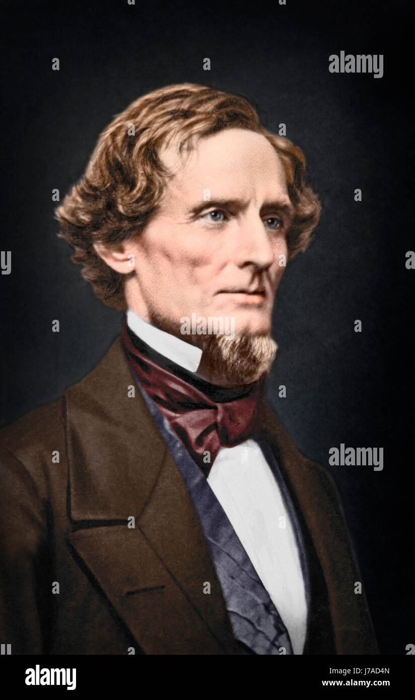 F. Jefferson Davis ritratto, nel 1860 circa. Foto Stock