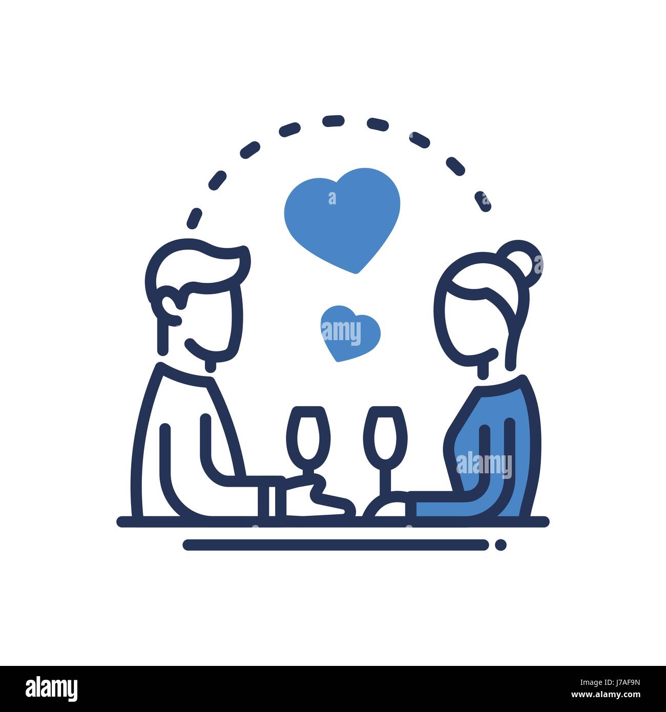 La cena - moderno vettore singola icona di linea Illustrazione Vettoriale