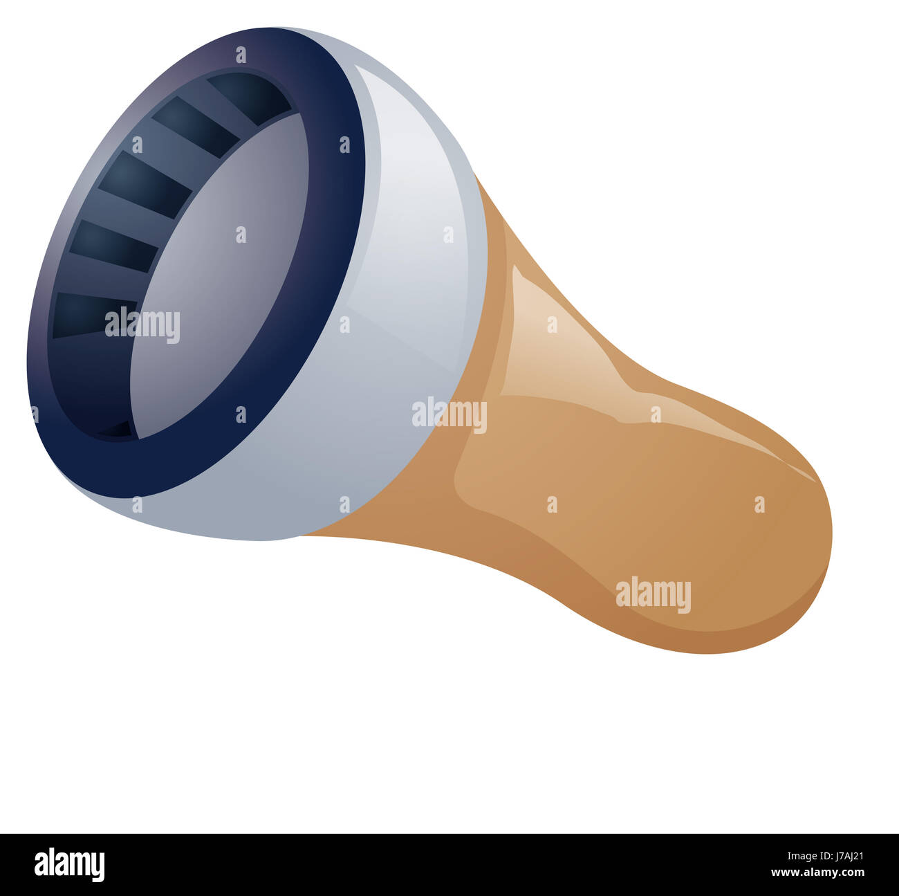 Torcia Torcia lampada tascabile torcia torcia elettrica in prossimità di un calice di vetro Foto Stock