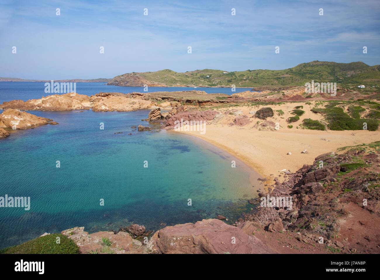 Spiaggia mare spiaggia mare spagna costa paesaggio paesaggio di campagna Foto Stock