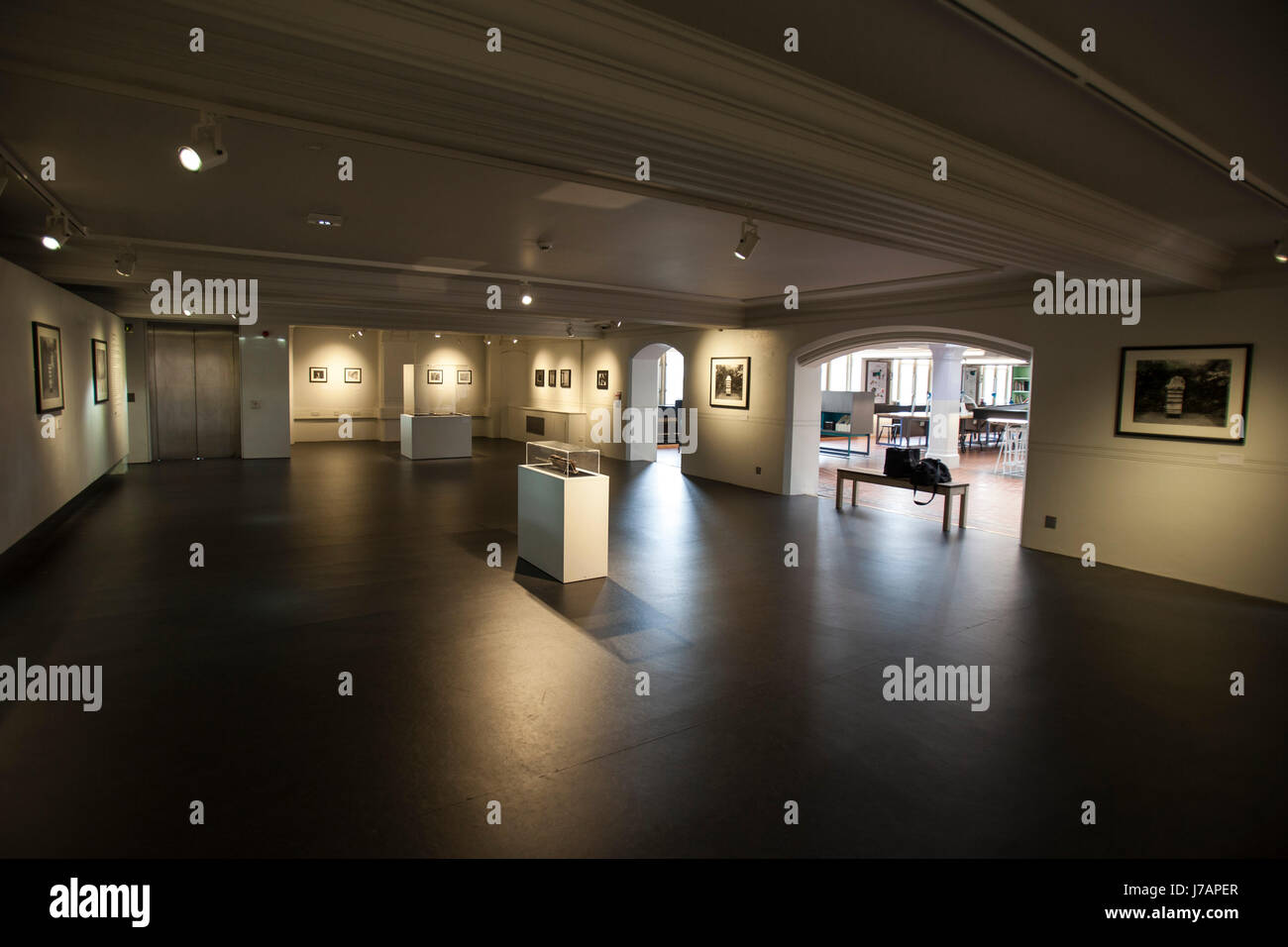 Galleria e le persone che visualizzano una mostra Foto Stock