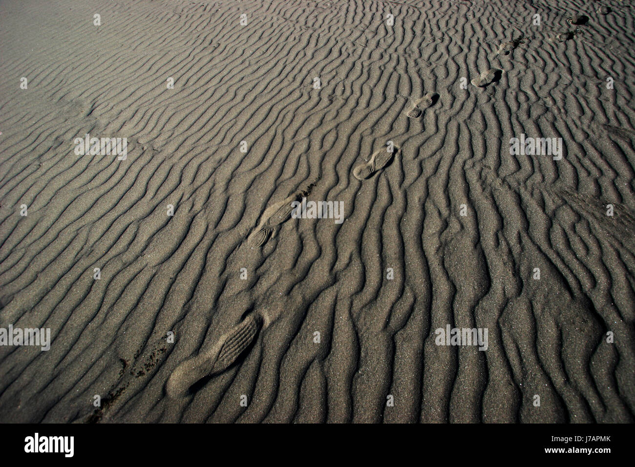 Deserto Deserto lost beach mare spiaggia mare via footmark footprint Foto Stock