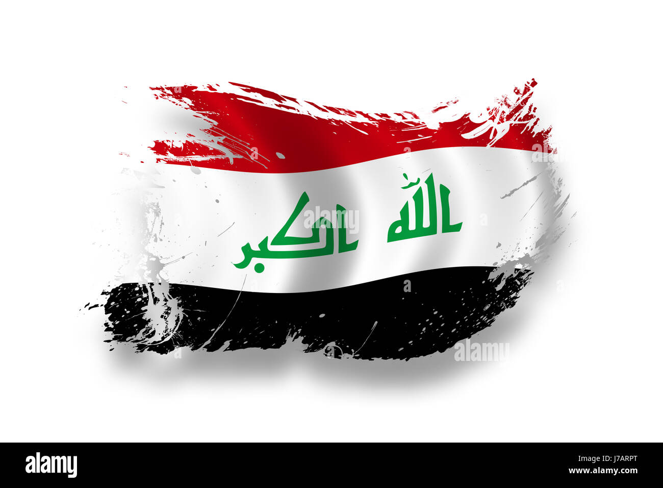 Bandiera nazionale iraq bandiera nazionale di soffiatura iraq pittogramma pittogramma scambi Foto Stock