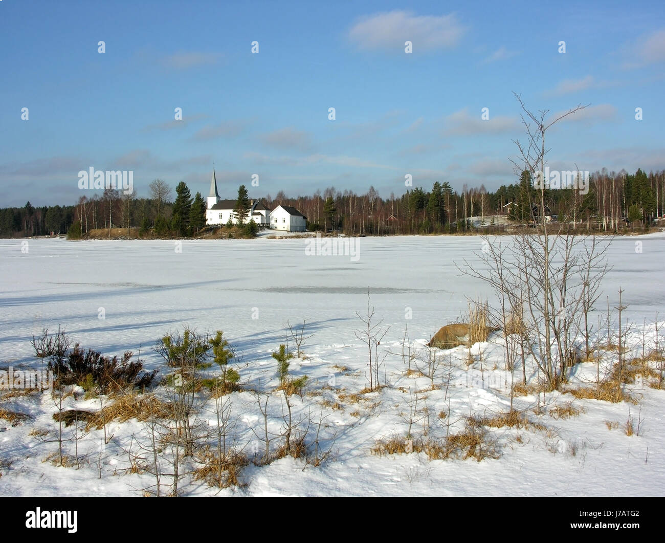 La Svezia Norvegia paesaggio invernale scandinavia ghiaccio freddo inverno Neve vedere norwegen Foto Stock