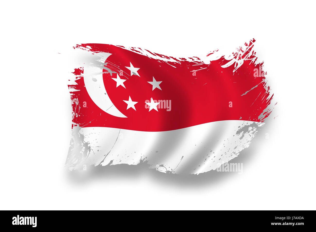Bandiera di Singapore Foto Stock