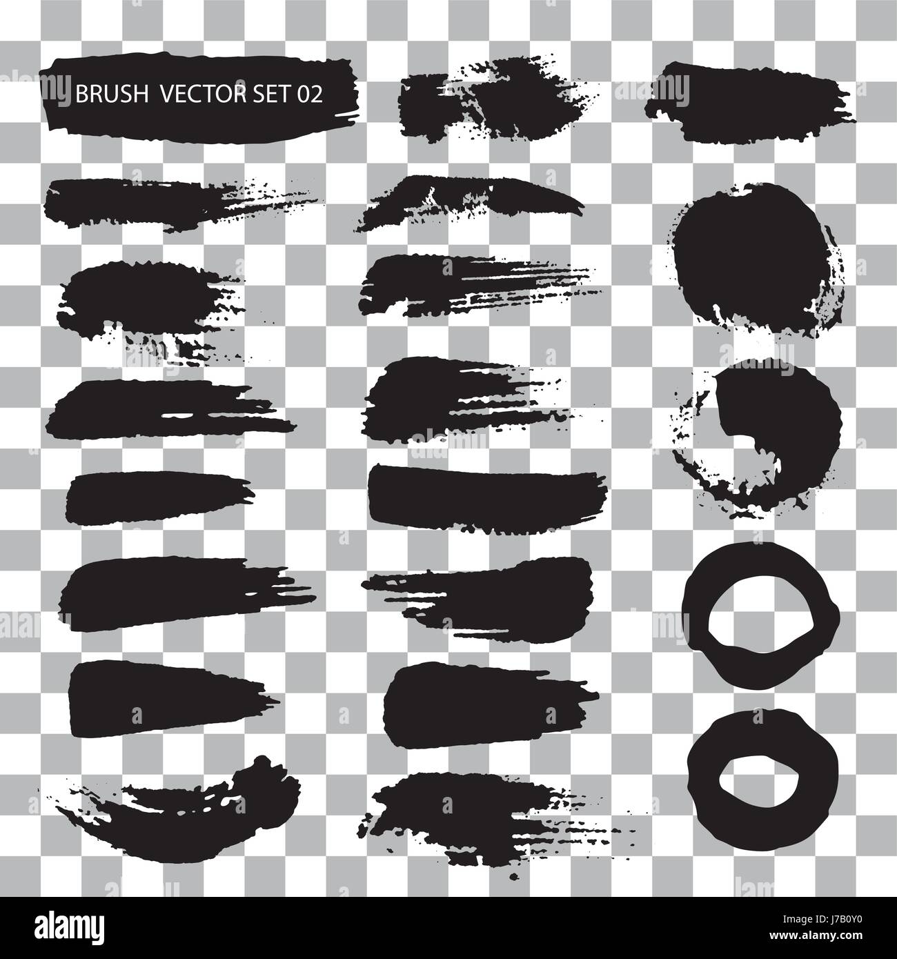 Set di tratto di pennello macchie di vettore isolato Illustrazione Vettoriale