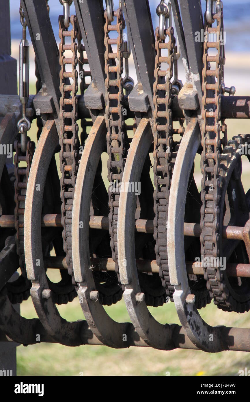 Interruttore catena di regolare la leva leva macro close-up di ammissione macro close up Foto Stock