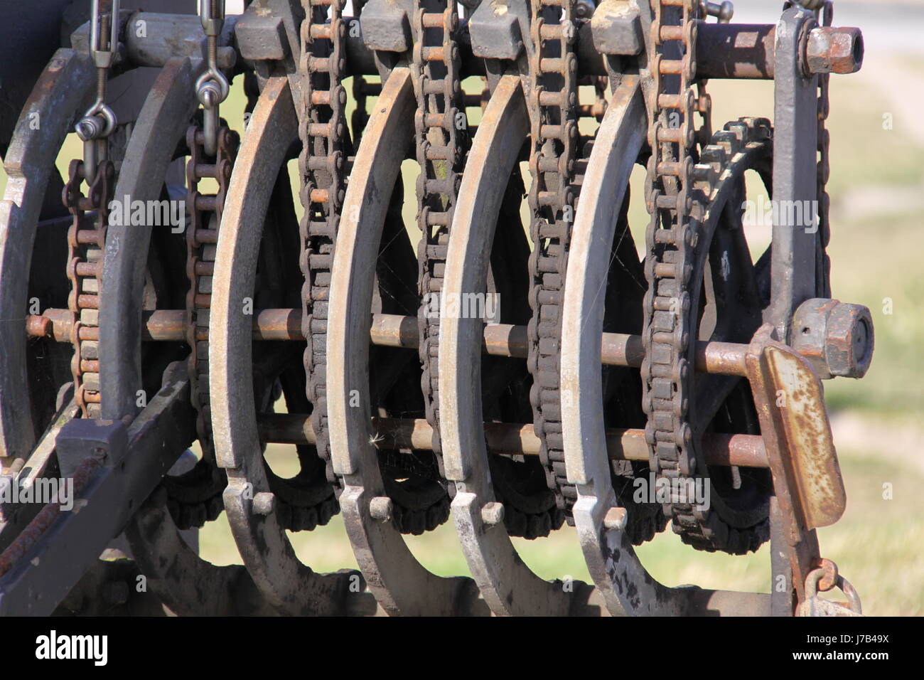 Interruttore catena di regolare la leva leva macro close-up di ammissione macro close up Foto Stock