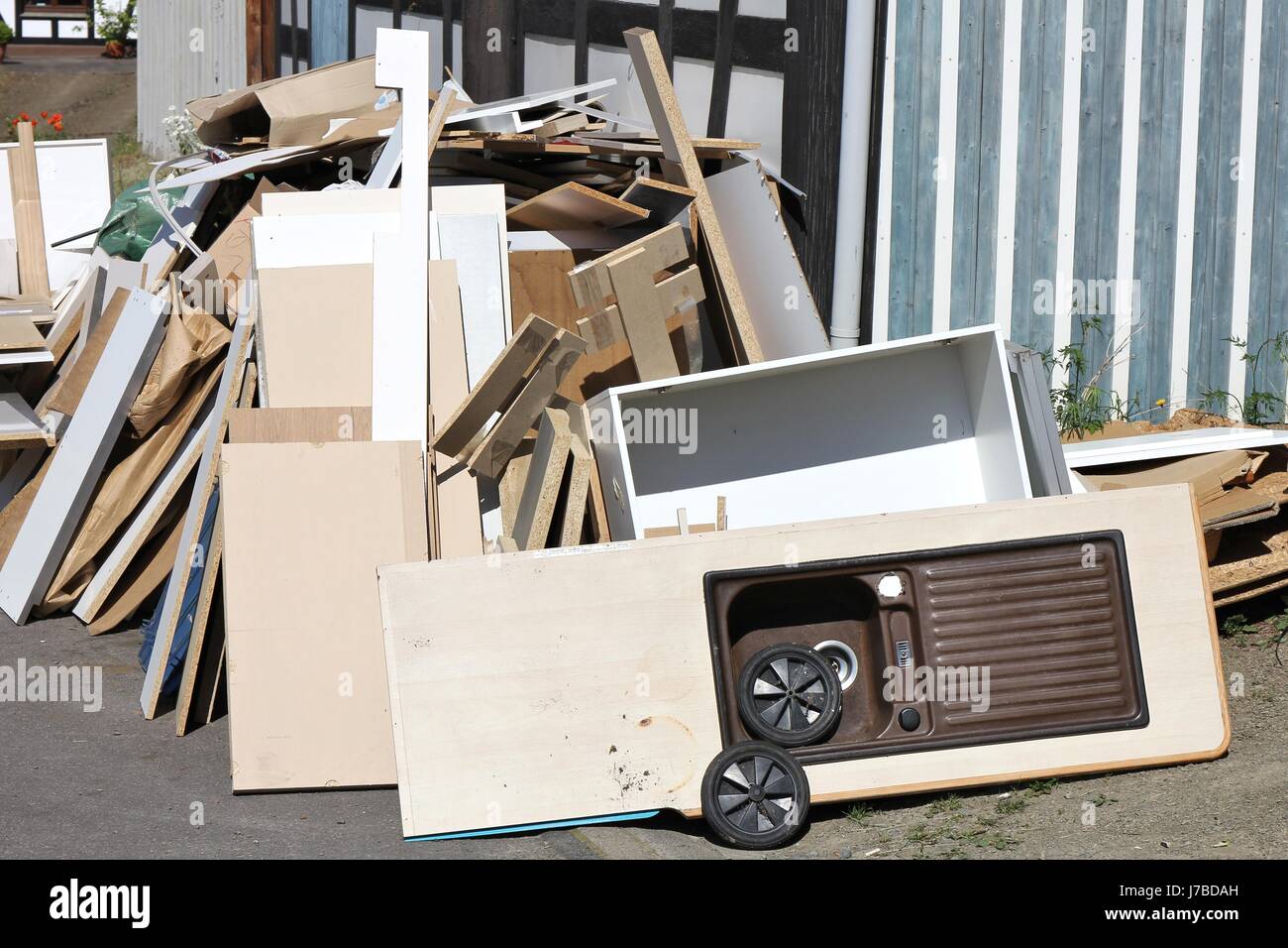 Bulk di garbage collection in banchina Foto Stock