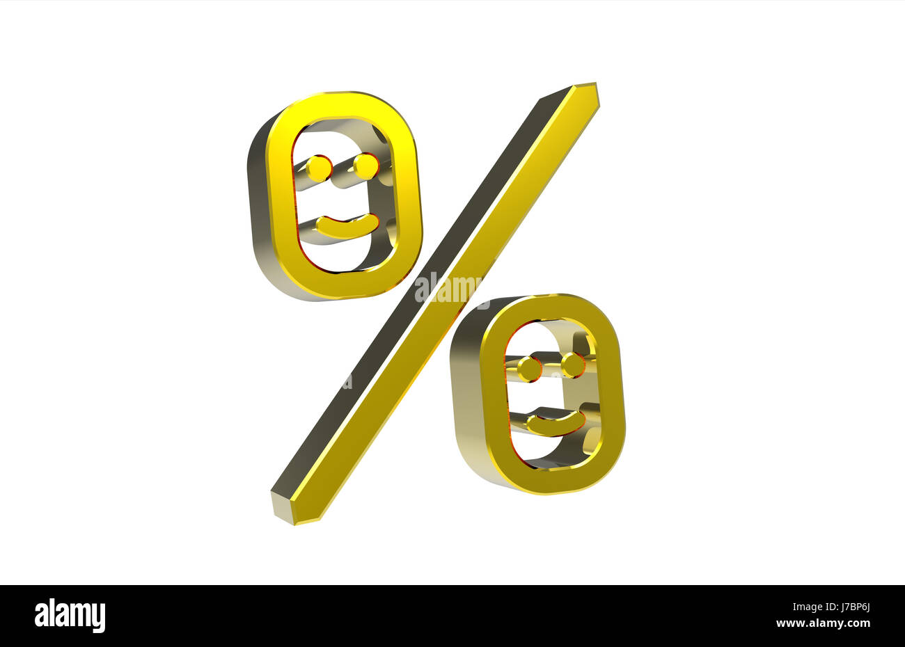 Il simbolo di percentuale percentuale di rendering della finanza aziendale denaro vendita simbolo di percentuale Foto Stock