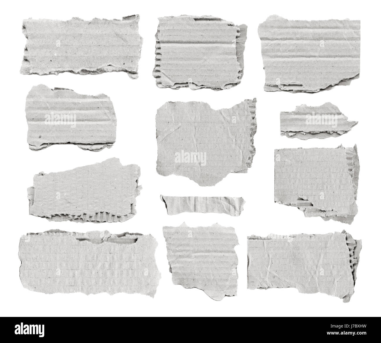 Set di white lacerato da pezzi di carta per appunti. Foto Stock
