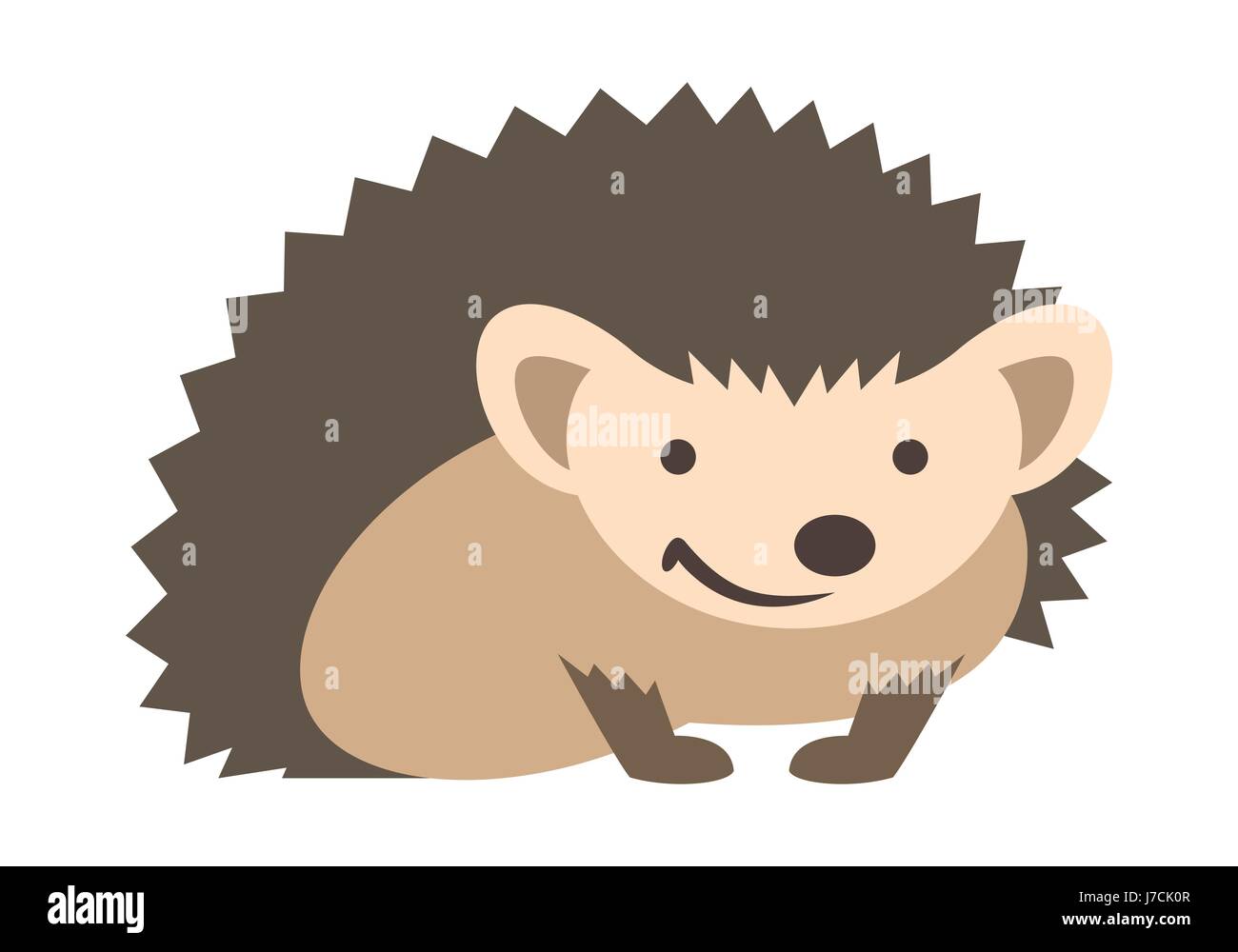 Carino piccolo sorridente coccolone baby hedgehog. Vector kids cartoon illustrazione. Lo zoo di Pet icona animale. Isolato su bianco. La fauna della foresta di carattere infantile. S Illustrazione Vettoriale