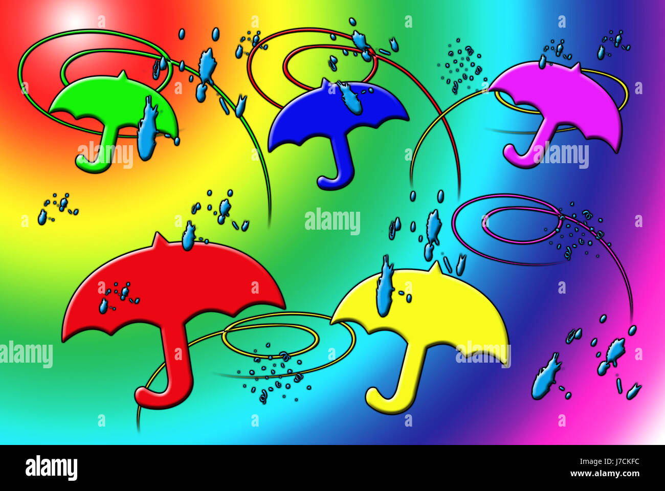 Colorato colorato splendida molteplici riccamente colorata raindrop rainbow Foto Stock