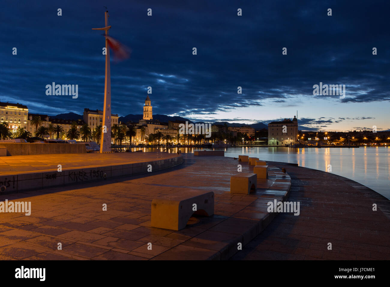 Citta di Spalato in sunrise, Croazia Foto Stock