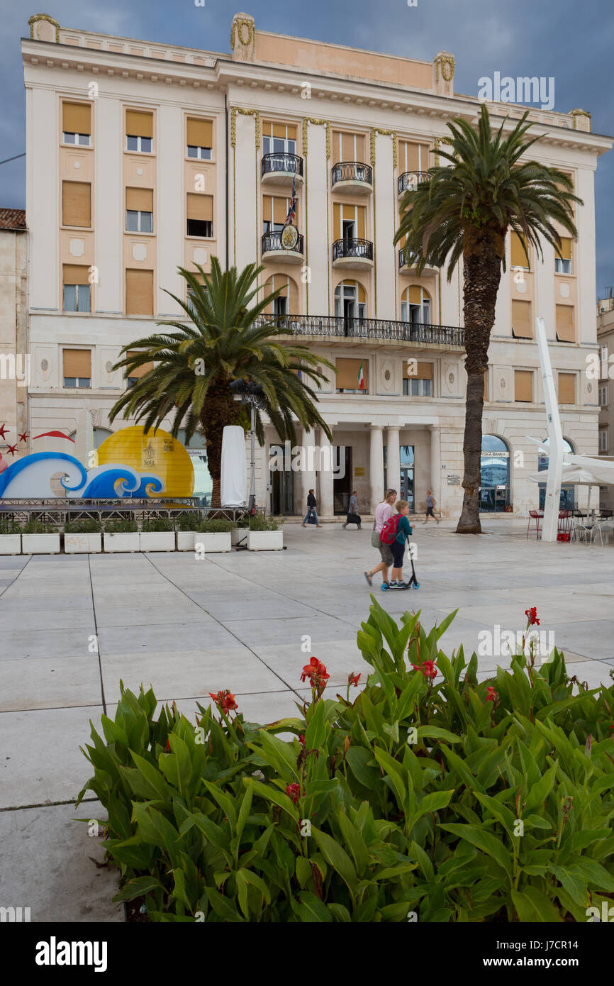 Passeggiata principale nella citta di Spalato, Dalmazia, Croazia Foto Stock