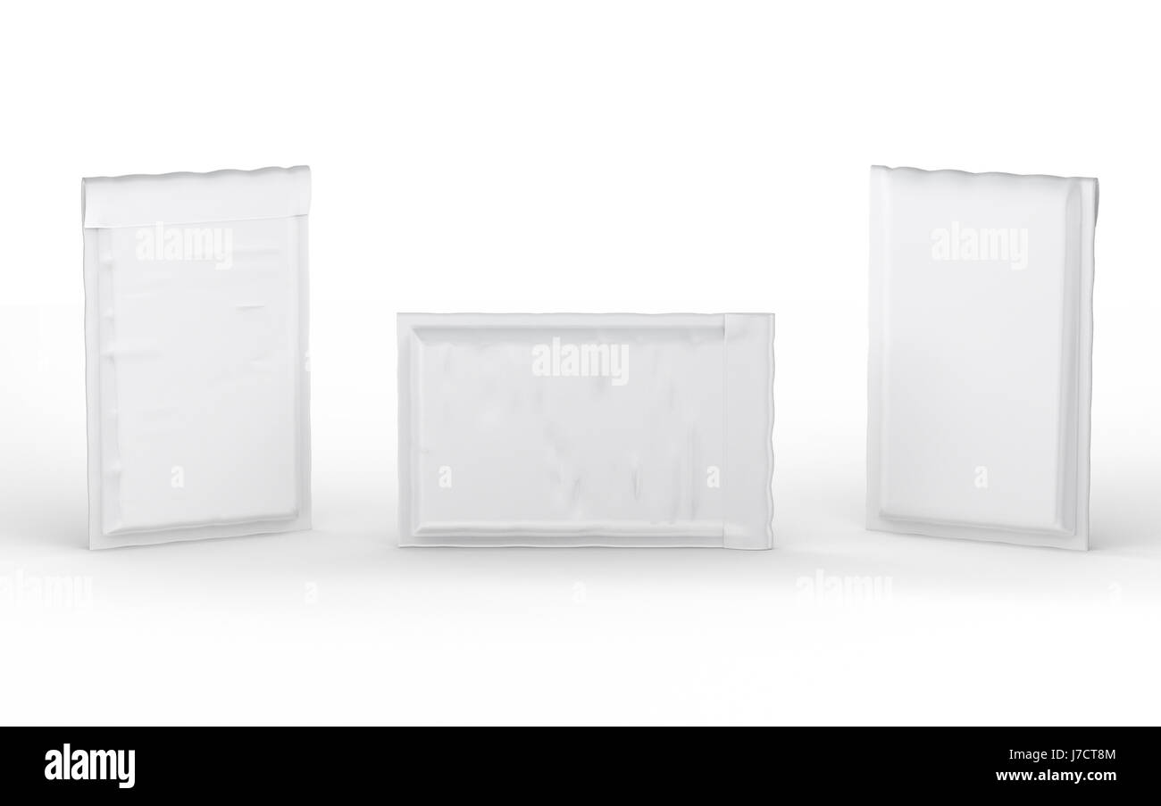 Chiudere bolla bianca busta imbottita con tracciato di ritaglio Foto Stock