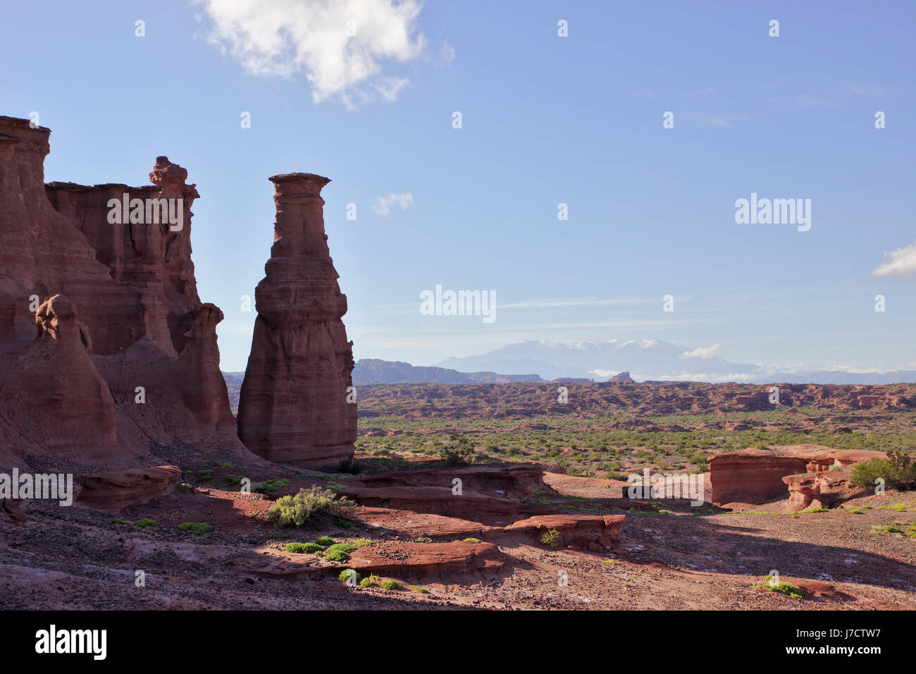 El Monje ('monk'), formazione di roccia in Talampaya National Park, Argentina Foto Stock