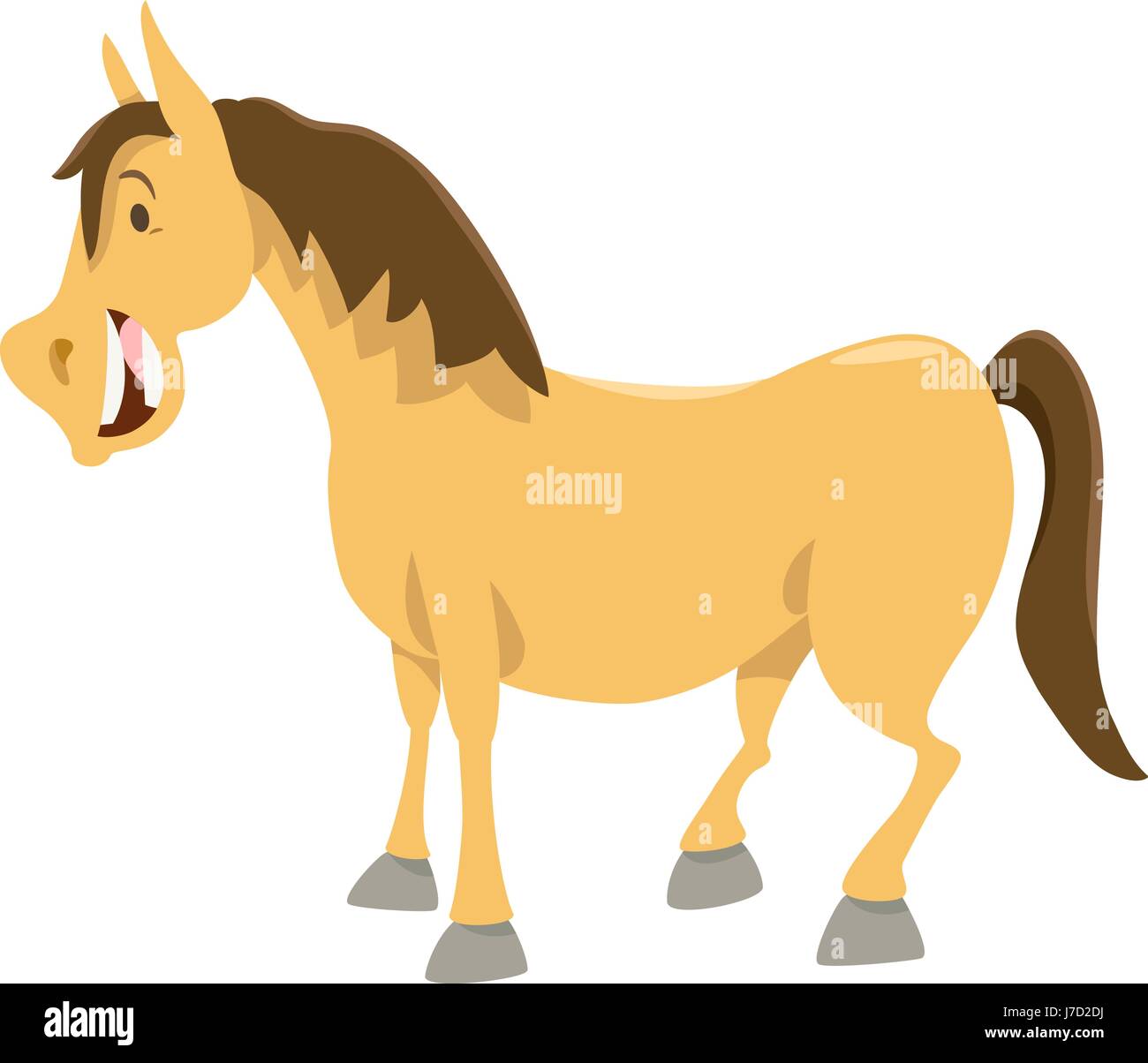Illustrazione del fumetto di divertenti Horse Farm carattere animale Illustrazione Vettoriale
