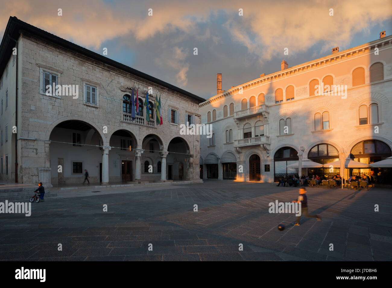 Forum Square nella città di Pola, Istria, Croazia Foto Stock