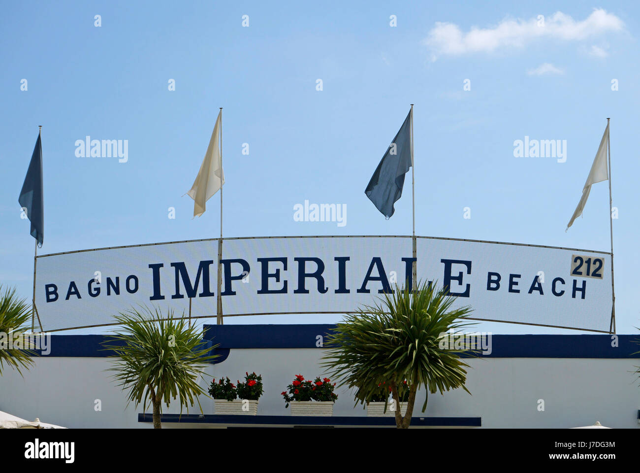 Bagno Imperiale Beach, una delle spiagge private a Cervia, Emilia Romagna,  Italia Foto stock - Alamy