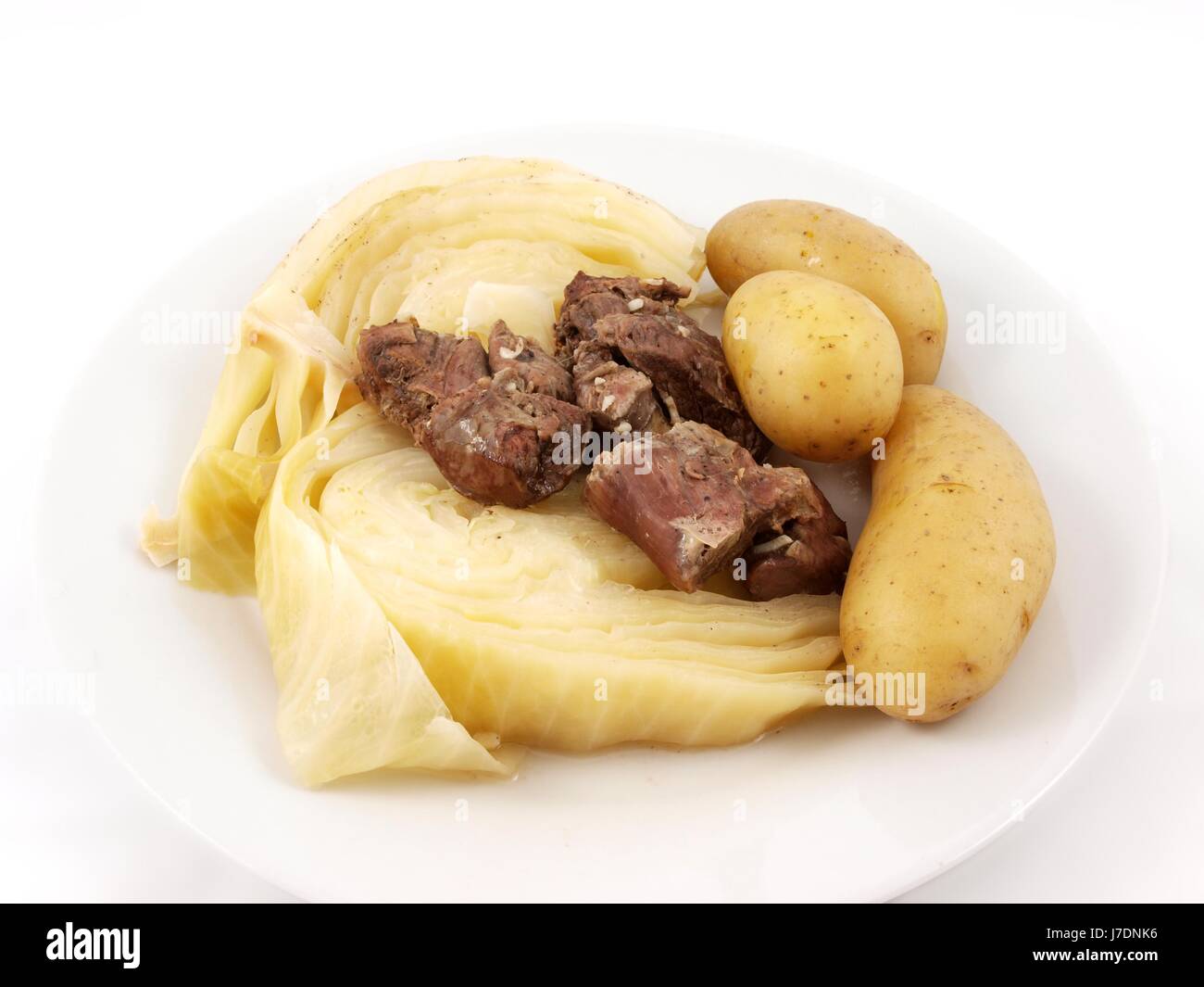 Cibo a piastra piatto unico di montone cena la cena di patate agnello carne di maiale cibo potatoe Foto Stock