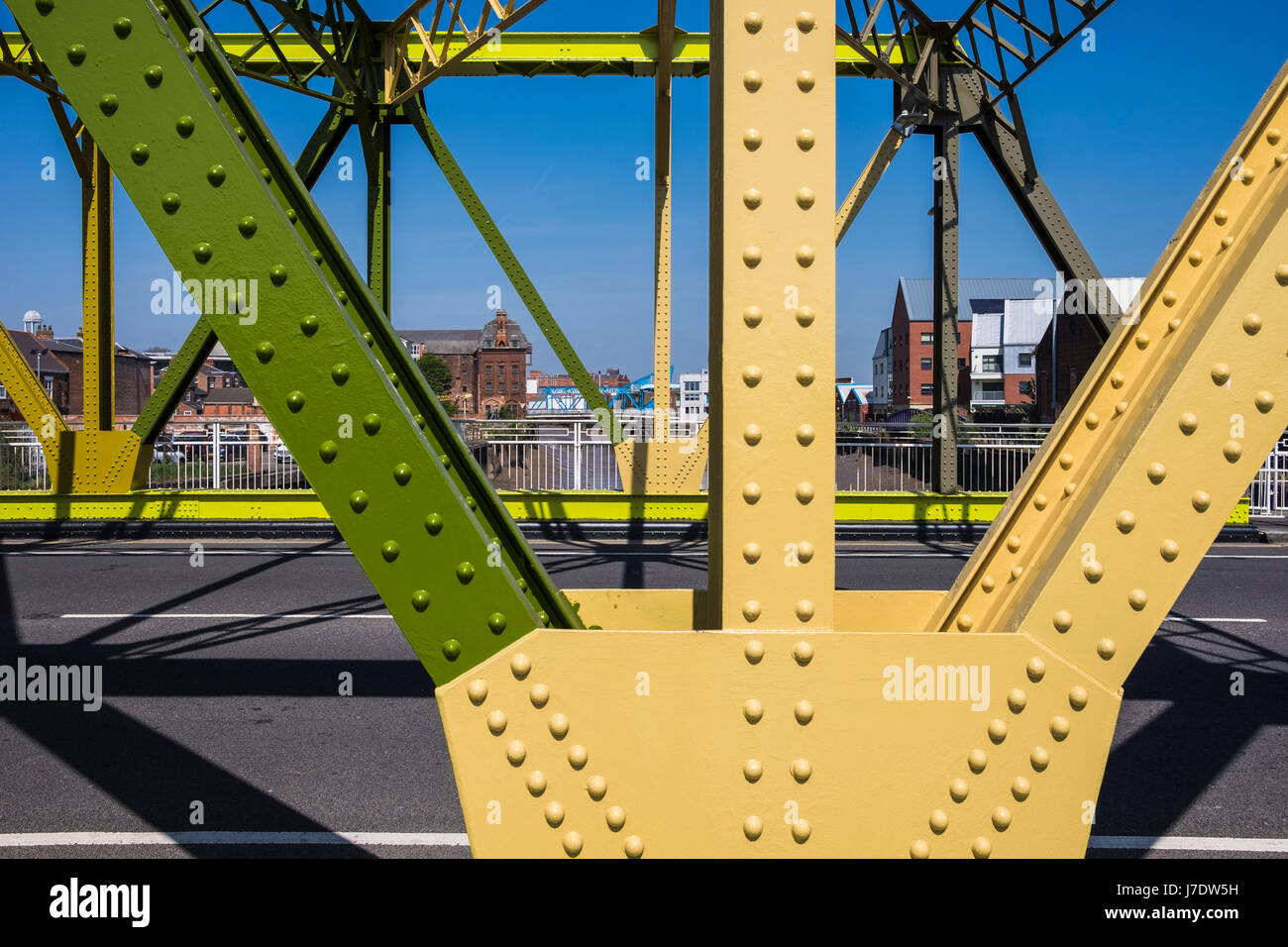 Sollevamento Drypool ponte sopra il fiume Hull Kingston Upon Hull, Yorkshire, Inghilterra, Regno Unito Foto Stock