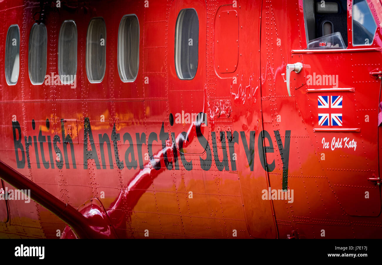 Dettaglio di un Twin Otter aeromobile appartenente alla British Antarctic Survey Foto Stock