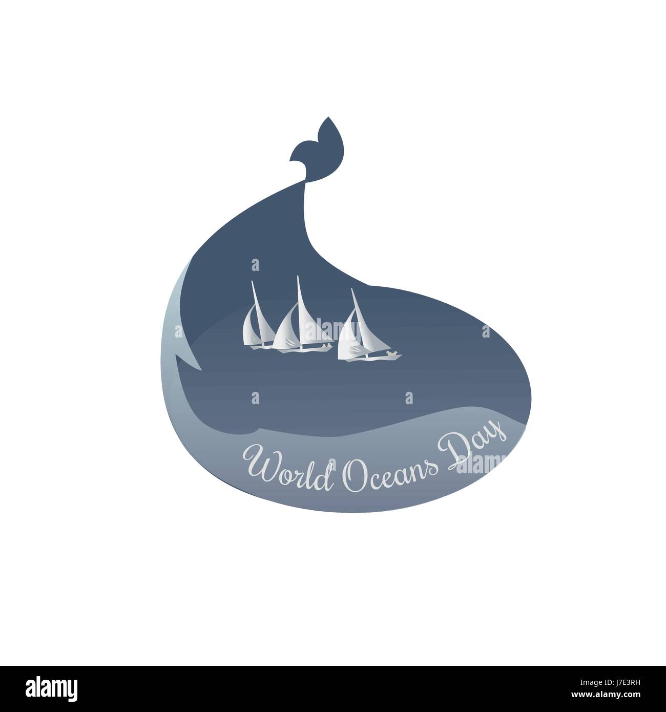 World Ocean day icona. Illustrazione Vettoriale